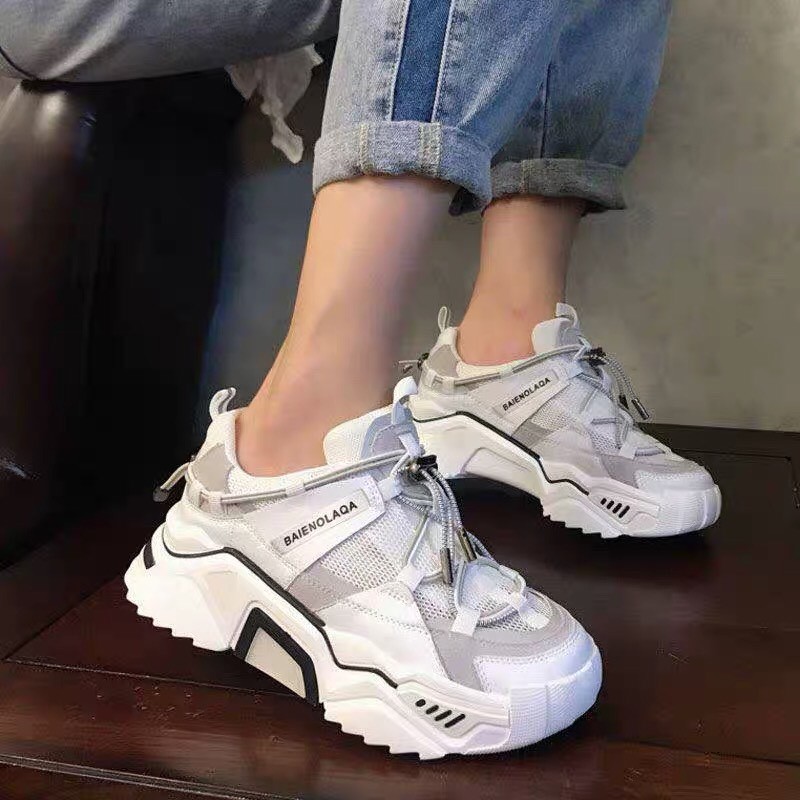 Giày thể thao nữ / giày sneaker nữ độn đế đế cao 5cm viền phản quang cực đẹp | BigBuy360 - bigbuy360.vn