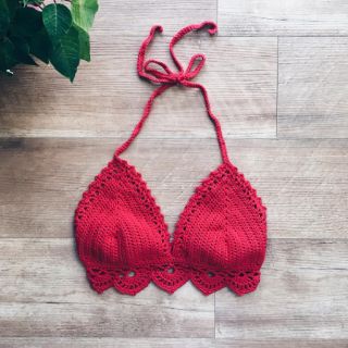 Áo bikini len móc viền sò Bra len móc