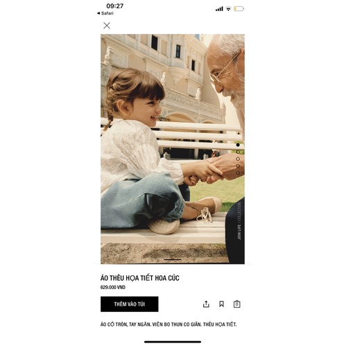 Áo sơmi theu hoa cúc bé gái