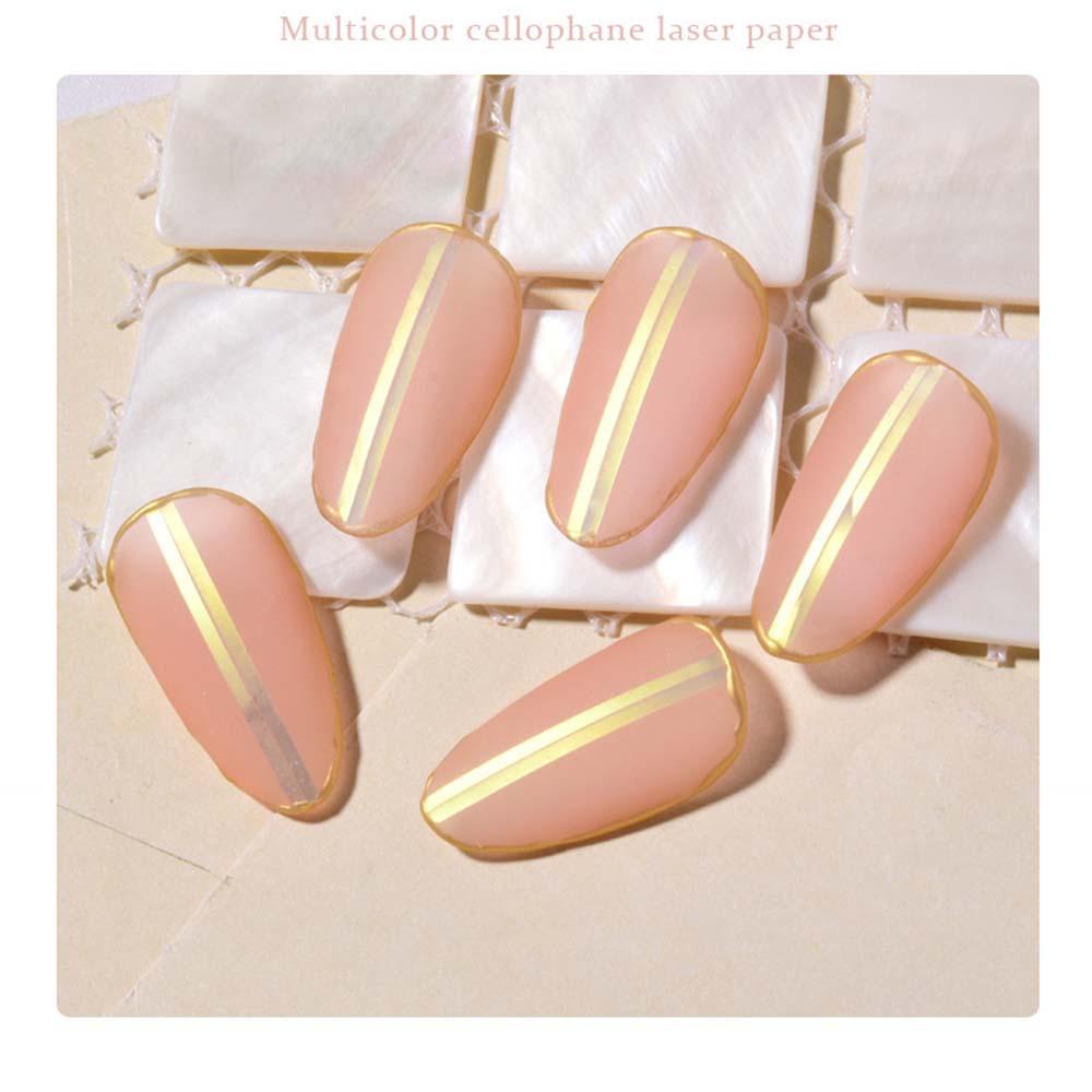 1 Hộp Giấy Kính Cellophane Cực Quang Dán Móng Tay Màu Gradient