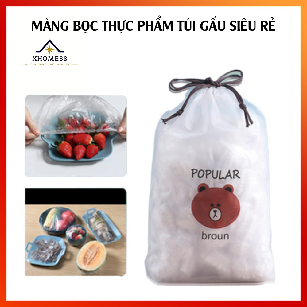 Màng bọc thực phẩm co giãn siêu dai có chun hình túi gấu  Tái Sử Dụng Được Nhiều Lần
