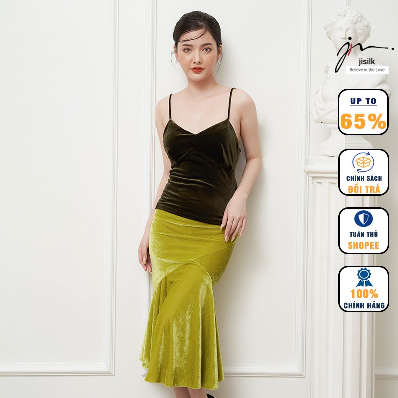 Chân váy đầm đuôi cá nhung thu đông màu đen, ôm body nâng mông thiết kế công sở đi làm đi chơi Queency N.CVD-02 - jisilk