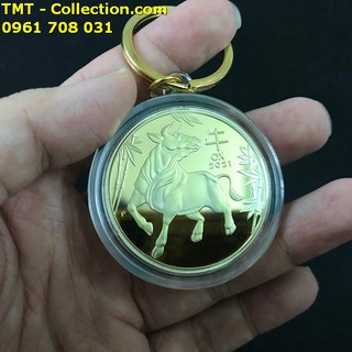 Móc Khóa Xu Úc Hình Con Trâu Vàng, treo chìa khóa, giúp làm tăng thẩm mỹ-TMT Collection - SP005031