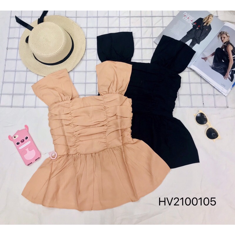 Áo kiểu sát nách nhún thân hcollection