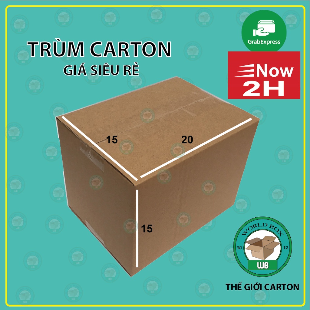 Thùng carton gói hàng 20x15x15 bộ 100 cứng cáp
