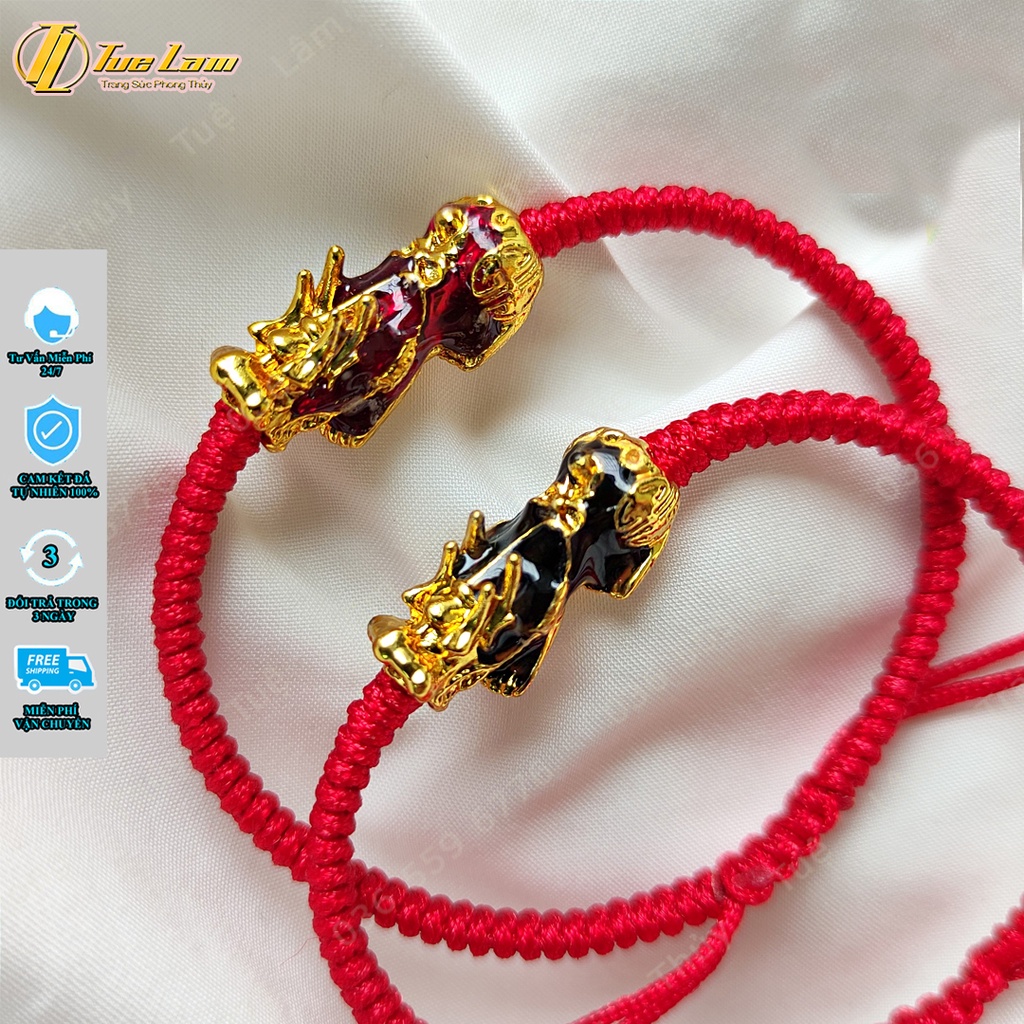 Vòng tay chỉ đỏ may mắn bện charm tỳ hưu đổi màu chiêu tài hút lộc - Tuệ Lâm