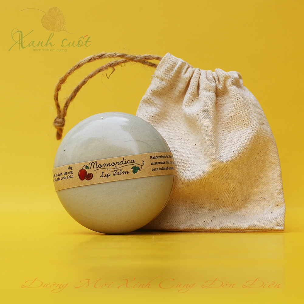Dưỡng Môi Gấc- Giúp Môi Mềm, Thơm Tự Nhiên, An Toàn, Không Hóa Chất- Momordica Lip Balm [Xanh Suốt HCM]