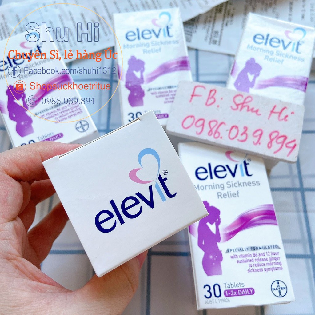 Elevit Giảm Triệu Chứng Ốm Nghén cho phụ nữ mang thai - 30 Viên Úc, đi air - Bayer Elevit Morning Sickness