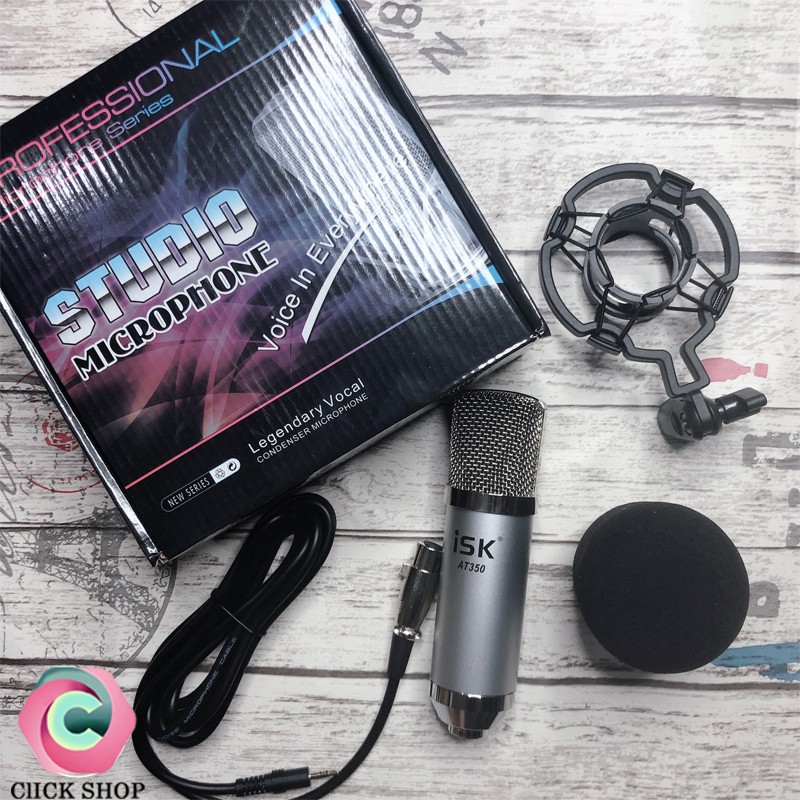 Combo mic livestream AT350 sound card k10 màng lọc chân đế dây livestream MA2 - Bộ mic thu âm đầy đủ