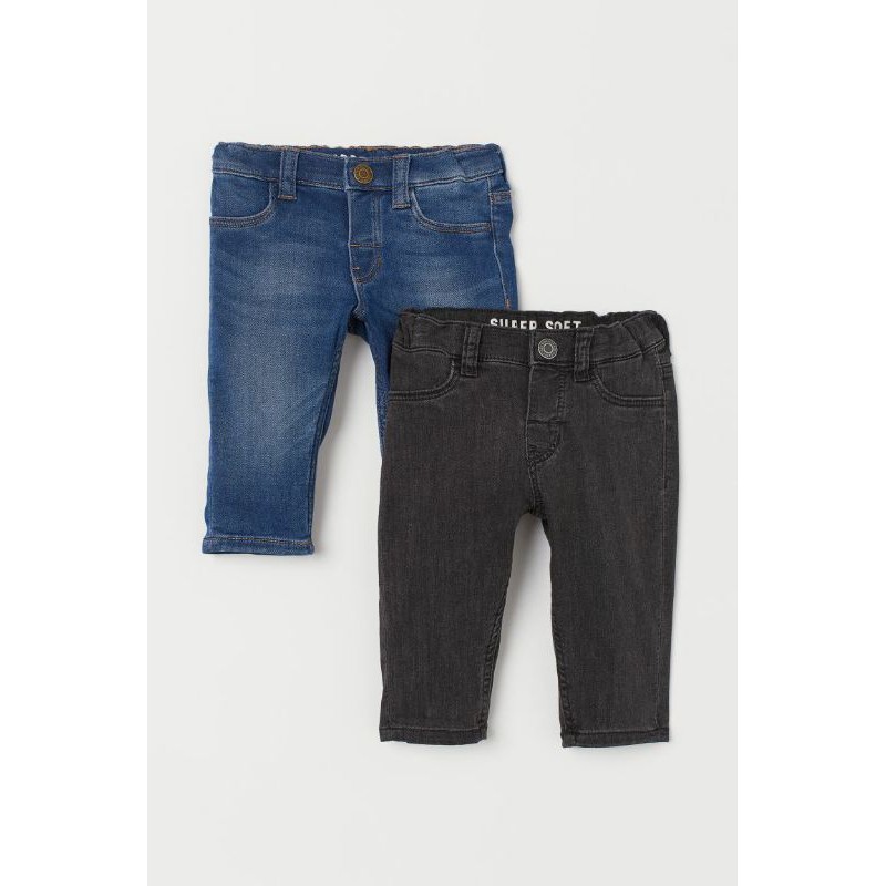 Set 2 quần Jeans mềm bé trai H.M UK A.uth sz 9/12m đến 3/4y