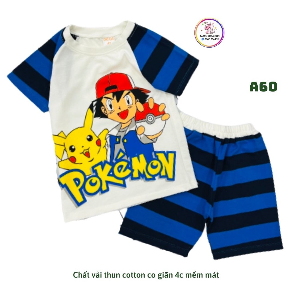 20 đến 40kg - Đồ bộ đùi cho bé trai size đại chất thun cotton mùa hè A60