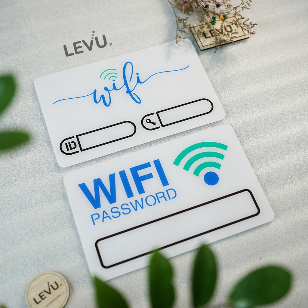 Bảng wifi mica decor ghi thông tin wifi dán tường trang trí free wifi