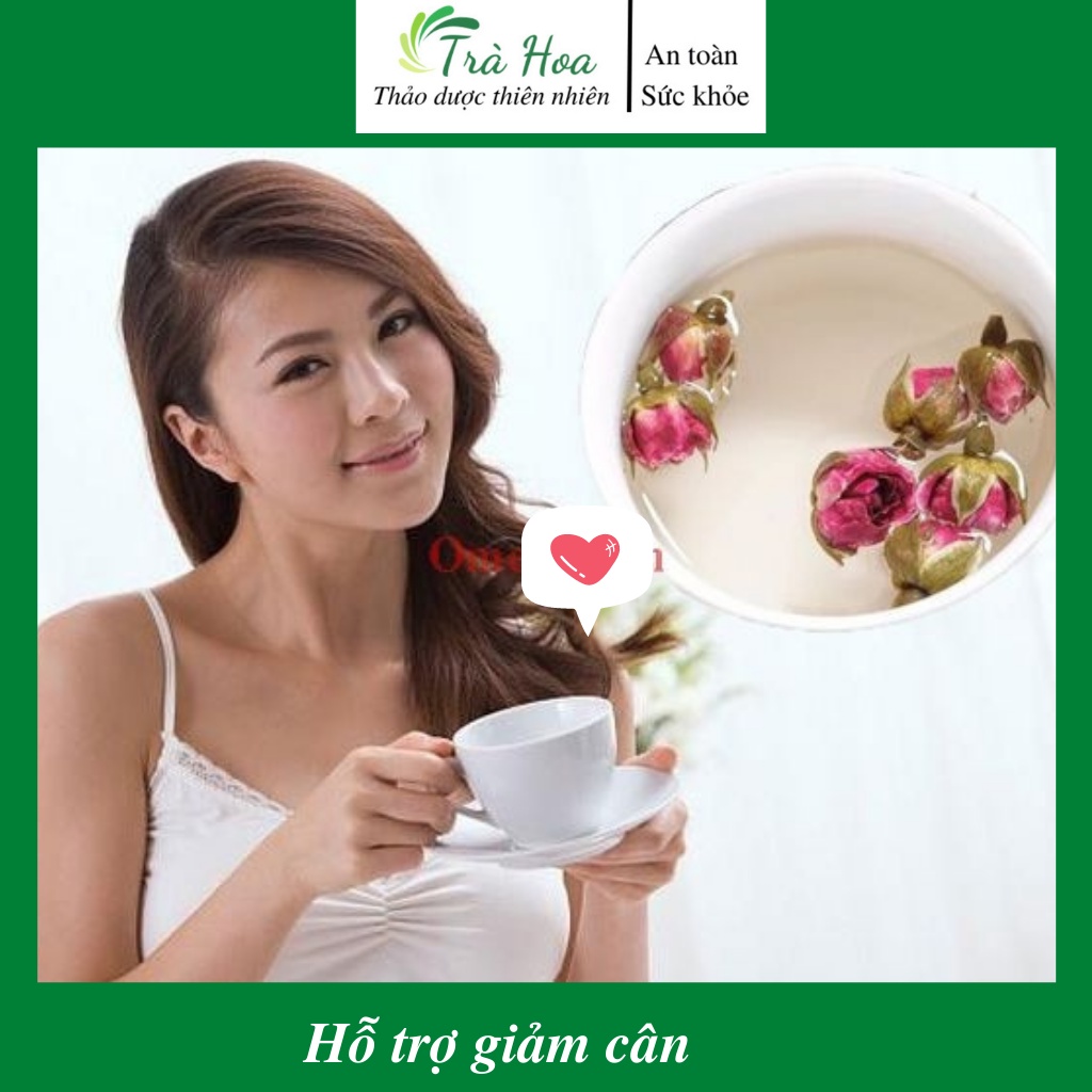 Trà hoa hồng, hoa hồng khô trắng da, giảm mụn Trà Hoa Cô Ba