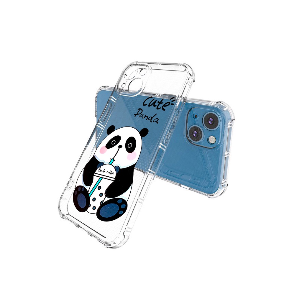 Ốp lưng iphone trong suốt Panda cute bảo vệ camera cho iphone 14 13 pro max 11 12 pro max mini x xr xs max 6 s 7 8 plus