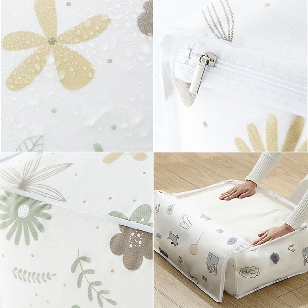 Túi Đựng Quần Áo / Chăn Mền Bằng Peva Chống Ẩm In Họa Tiết Dễ Thương Có Thể Gấp Gọn Tiện Dụng Cho Gia Đình