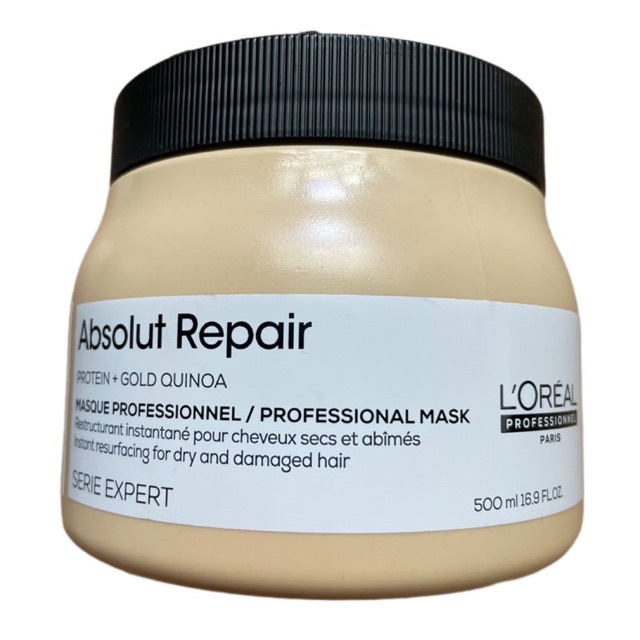 Dầu hấp phục hồi tóc hư tổn Absolut Repair Gold Quinoa + Protein Loreal Masque 500ml [ Fanola ]
