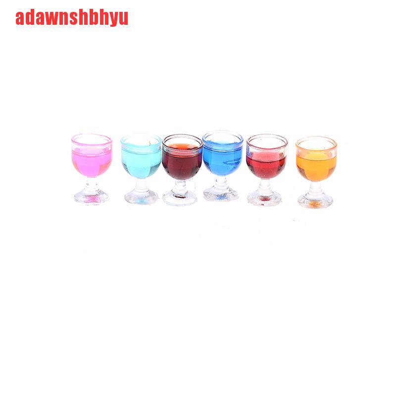 [adawnshbhyu]2PCS Dollhouse miniature red wine glasses cup goblet bar party drink 1:12