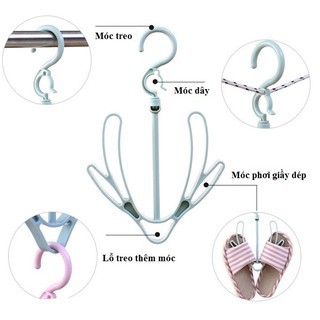 Móc phơi giày treo đồ đa năng thông minh 360  - Xoay 360độ bằng nhựa cứng hình bông hoa tiện lợi dể sử dụng tháo lắp.