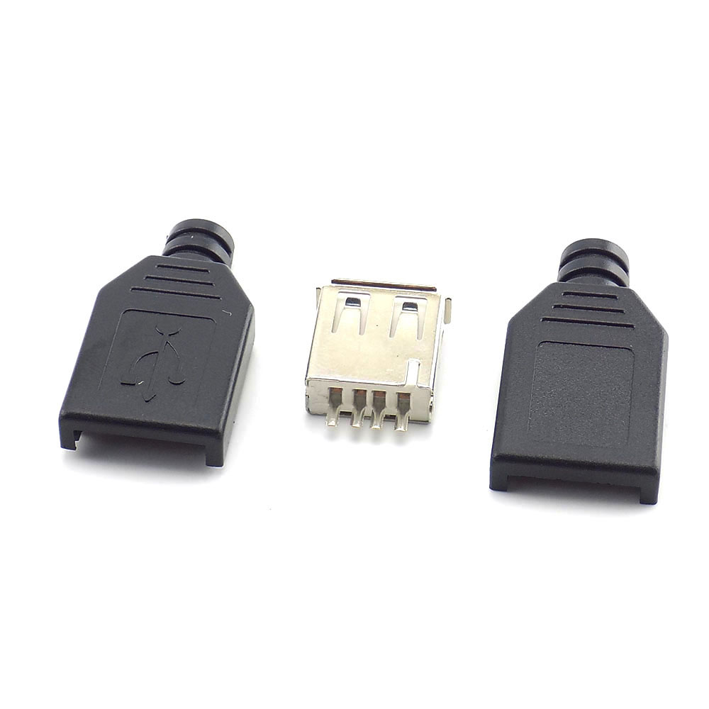 Set 10 Đầu Nối USB 2.0 4 Chấu 4 Chấu Bằng Nhựa Màu Đen VNH2