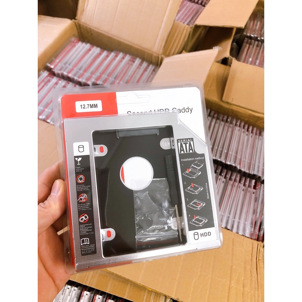Caddy Bay Nhôm 9.5mm/12.7mm Hay Còn Gọi Là Khay Đựng Ổ Cứng Thứ 2 Cho Laptop Chuẩn SATA3 Tương Thích Với Mọi Dòng Máy
