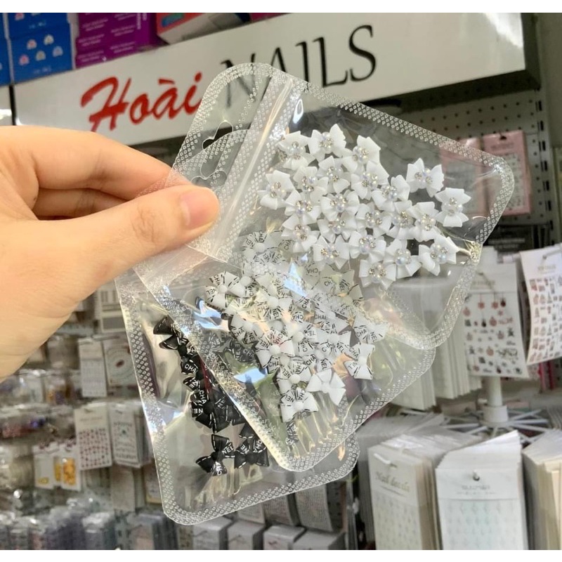 Nơ bột gắn móng nail