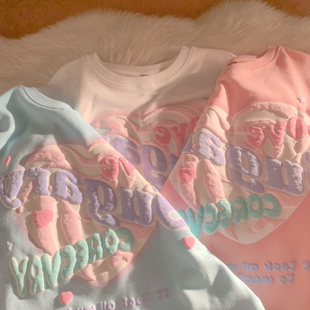 Áo sweater tay dài dáng rộng thời trang mùa thu phong cách Nhật Bản cho cặp đôi | BigBuy360 - bigbuy360.vn