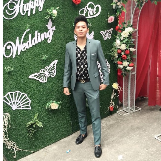 bộ vest trẻ nam 1 khuy phong cách hàn quốc