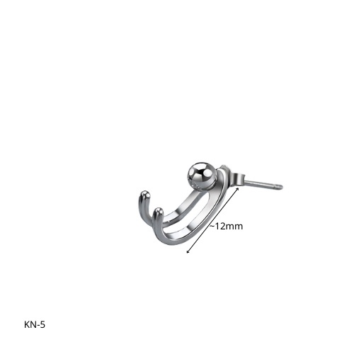 Khuyên tai nam bạc bi tròn 2 móc cá tính, độc đáo, unisex (1 chiếc) | GEMY SILVER KN5