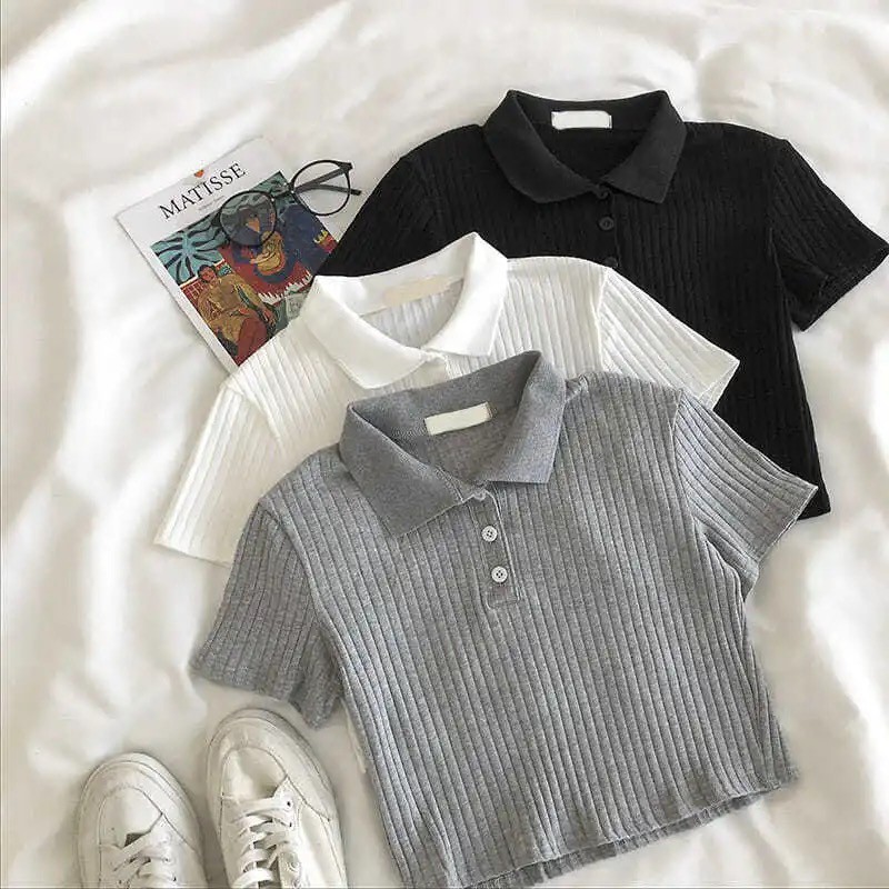 Áo thun croptop nữ MMIOT phong cách cổ điển harajuku thời trang 2021