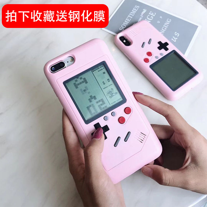 Ốp lưng điện thoại Tetris Apple 8plus Vibrato nữ máy chơi game 7p 6s cá tính sáng tạo x màu hồng mới