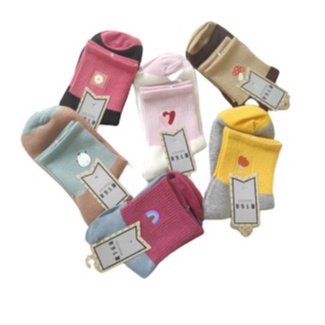 Vớ cao cổ viền màu, tất cổ cao họa tiêt hoạt hình nhỏ xinh NEKO