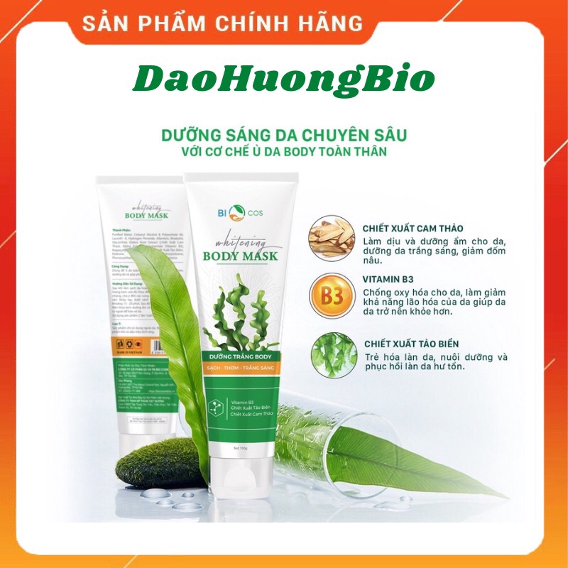 Dưỡng Trắng Da Body WHITENING BODY MASK BIOCOSMETICS Dưỡng Mềm, Dưỡng Trắng BoDy 150gr
