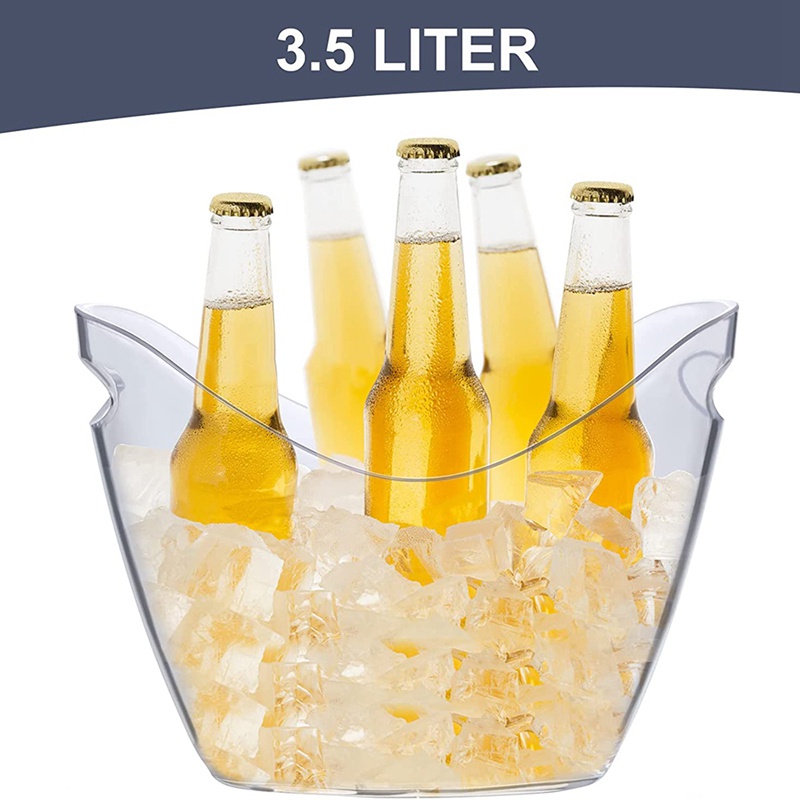 Xô Đựng Đá Bằng Nhựa Trong Suốt Dùng Để Đựng Chai Rượu/Rượu/Bia