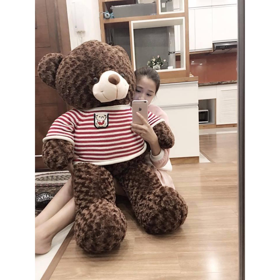 GẤU BÔNG TEDDY Cao Cấp khổ vải 1m2 màu Nâu ĐẢM BẢO 100% GÒN