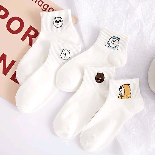 Tất nữ ngắn cổ hoạ tiết gấu nhiều biểu cảm cute đáng yêu ( TC31-TC35 )