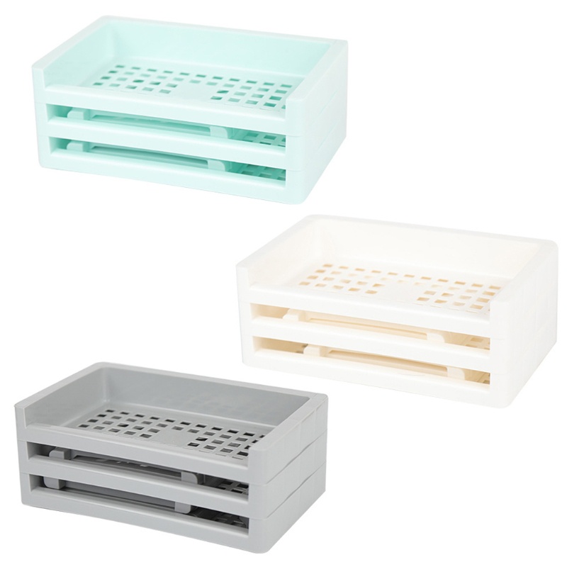 Giá Đỡ Mỹ Phẩm / Gia Vị 3 Tầng Bằng Nhựa Thiết Kế Đục Lỗ Tiện Dụng