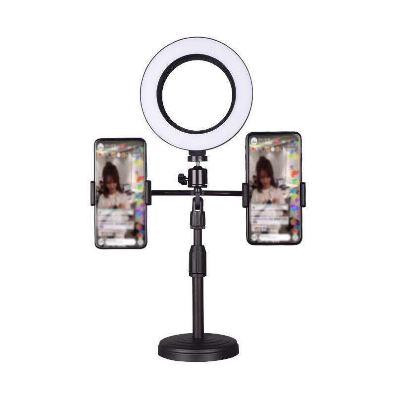 Đèn livestream tích hợp 2 điện thoại