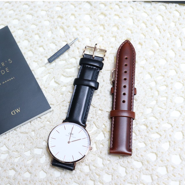 [GIFTSET]Đồng Hồ Nam Nữ Daniel Wellington Classic Sheffield Rose Gold White 36mm + ST Mawes Strap DW Chính Hãng