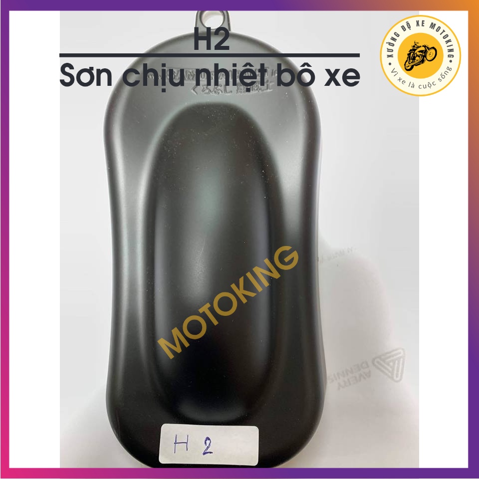 Bình sơn samurai h2 chịu nhiệt, chống cháy màu đen mờ 300ml - sơn pô zin