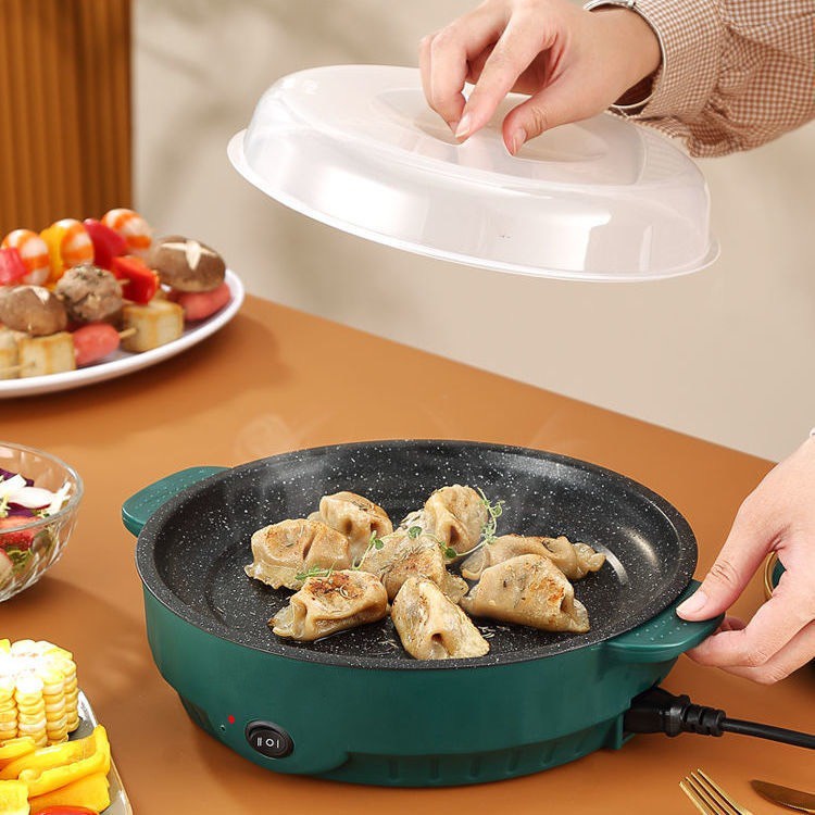 Chảo Nướng Điện Mini Đa Năng 26cm, Bếp Nướng Điện Chống Dính, Nướng Thịt BBQ Hàn Quốc