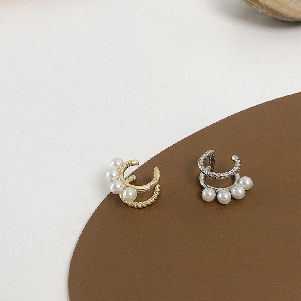Khuyên Kẹp Vành Tai Hai Lớp Không Xỏ Hình Chữ C Ngọt Ngào Dành Cho Nữ MXMUSTY