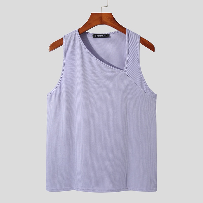 Áo thun ba lỗ màu sắc đơn giản cho nam