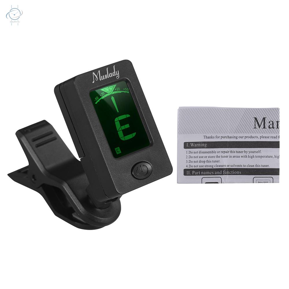 ♫Muslady Multifunctional Clip-On Tuner LCD Display for Chromatic/Guitar/Bass/Violin/Ukulele