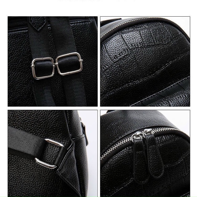 Balo vân da rắn tặng kèm móc quả bông