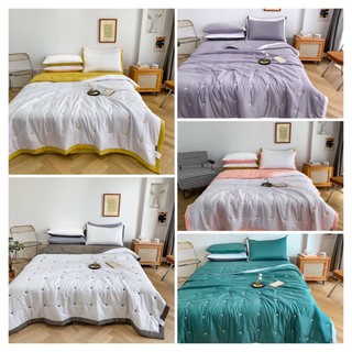 Set Chăn Ga Gối Lụa TenCel 60s Hàng Nhập Khẩu Cao Cấp 4 Món thêu tim Chăn Trần Sẵn Mền Mại Thoáng Khí