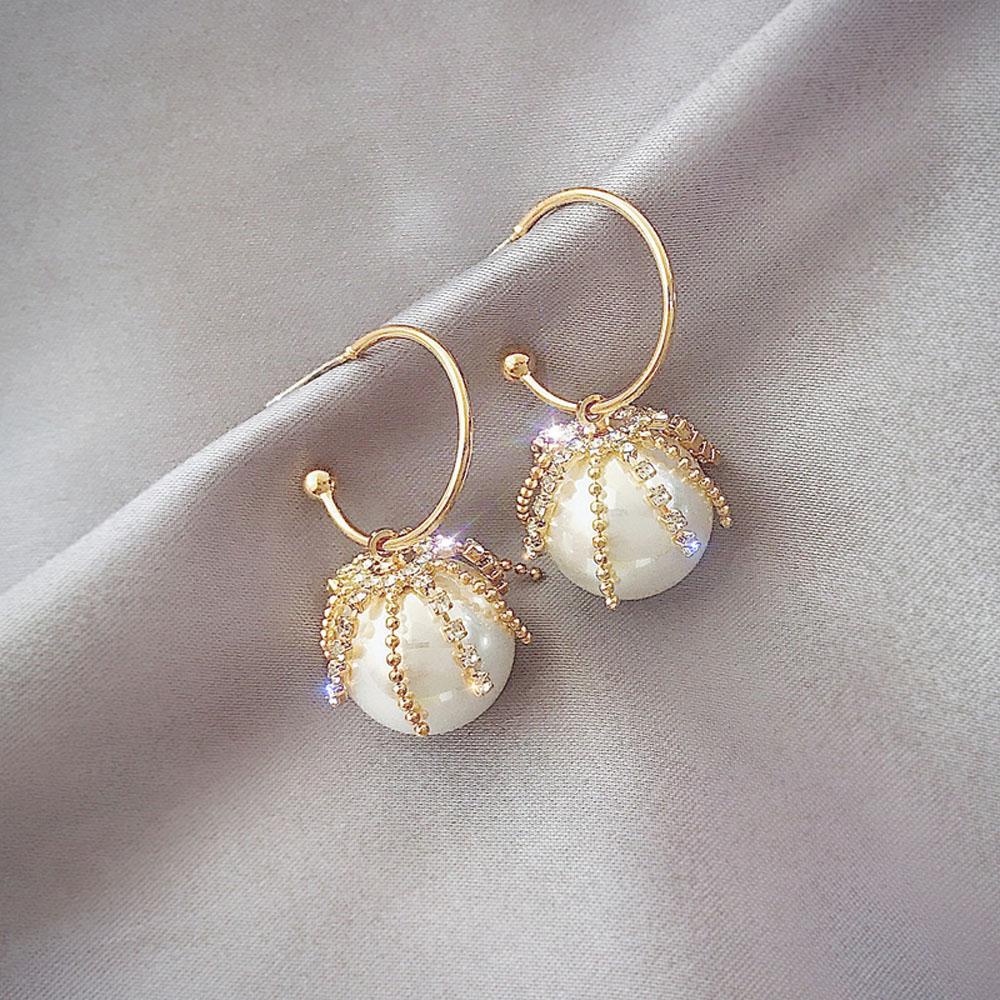 JARRED Khuyên Tai Dáng Dài Đính Đá Pha Lê Tròn Thời Trang Dự Tiệc Cưới