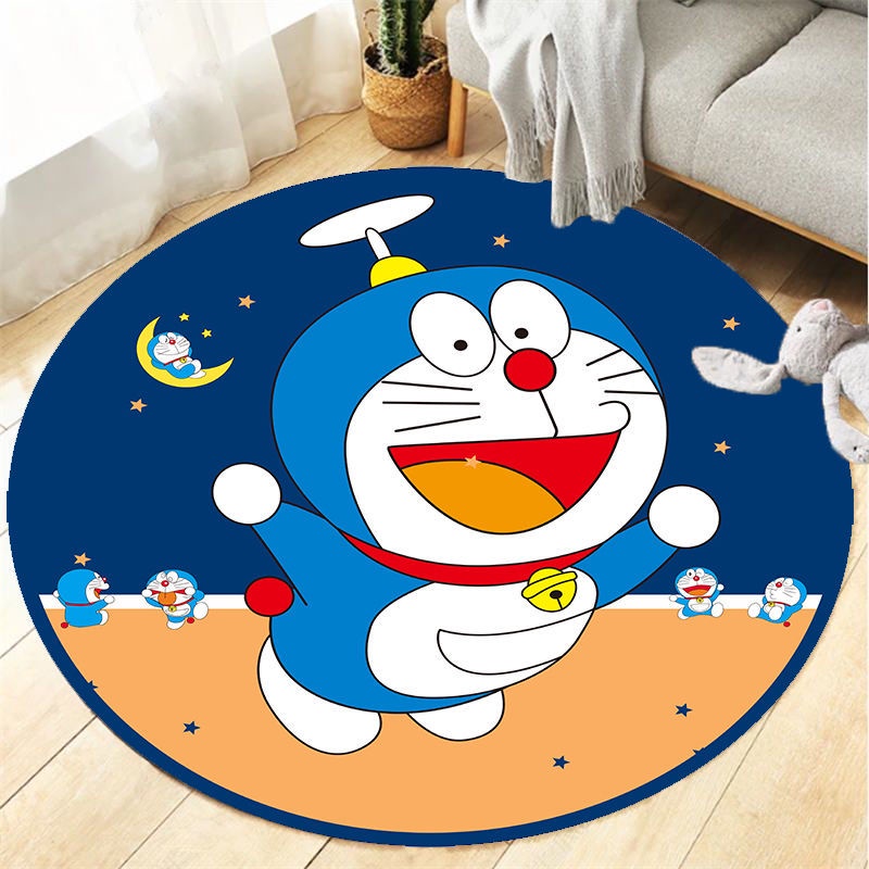 Thảm Lót Sàn Hình Tròn 3d Hình Doraemon Chống Trượt