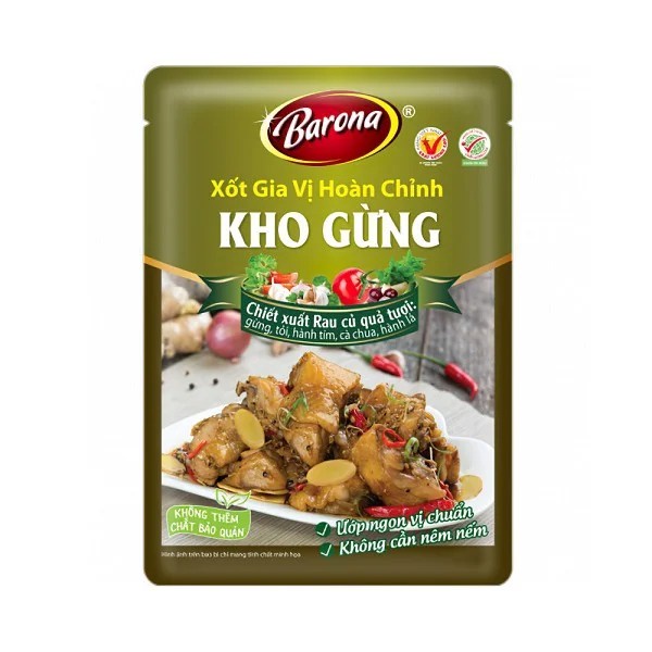 Sốt Ướp Thịt Gia Vị Hoàn Chỉnh Barona Kho Gừng 80g