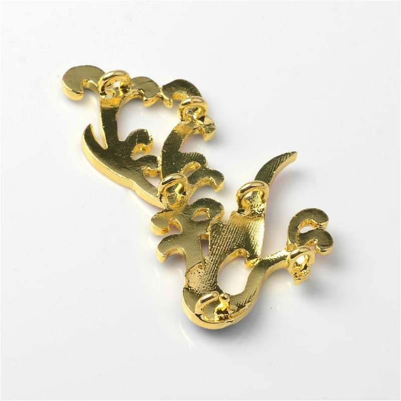 (1 cái)Phiến đúc kim loại hình Phượng Hoàng sơn tráng men cao cấp 35×55mm, Nguyên liệu làm trang sức cổ trang