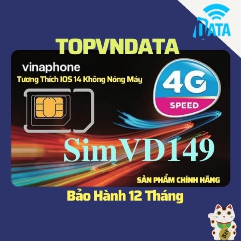 Sim Data 1 Năm VD149 Vinaphone ( Miễn Phí Vào Mạng 1440GB Data Và Gọi ) 12 Tháng